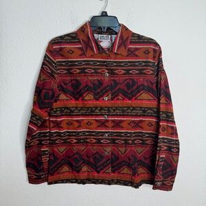 Chico’s Southwestern Print Corduroy Shirt Small